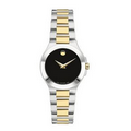 Movado Women's Black Museum Dial Watch with Two-tone Bracelet from Pedre